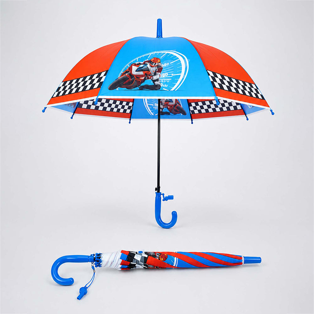 Racing Bike Print Umbrella for Kids,5yrs -10yrs