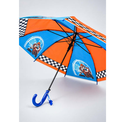 Racing Bike Print Umbrella for Kids,5yrs -10yrs