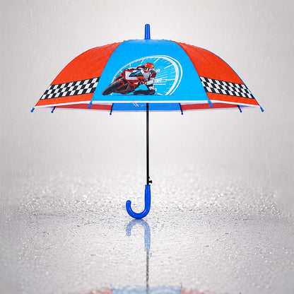 Racing Bike Print Umbrella for Kids,5yrs -10yrs
