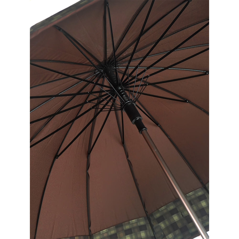 Brown Checks Large Canopy Size Umbrella for Adults - Little Surprise Box
