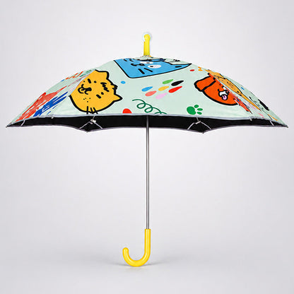 Wheel style Cat & Dog Printed UPF 50+ Kids-Umbrella-5-10Y