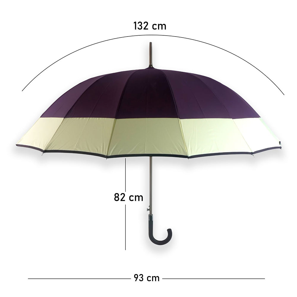 Chocolate Brown with Cream Border Large Canopy Size Umbrella for Adults - Little Surprise Box