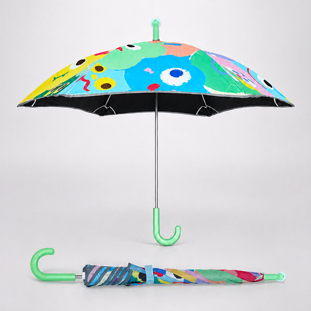Wheel style Colorful Monster Printed UPF 50+ Kids-Umbrella-5-10Y