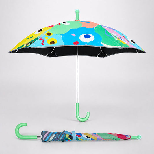 Wheel style Colorful Monster Printed UPF 50+ Kids-Umbrella-5-10Y