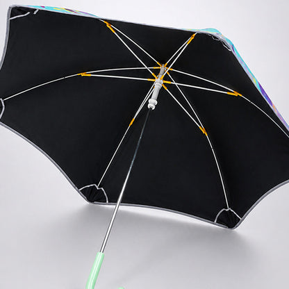 Wheel style Colorful Monster Printed UPF 50+ Kids-Umbrella-5-10Y
