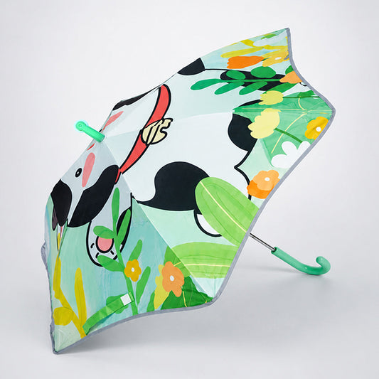 Wheel style Cow Printed UPF 50+ Kids-Umbrella-5-10Y