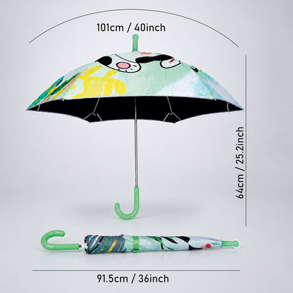 Wheel style Cow Printed UPF 50+ Kids-Umbrella-5-10Y