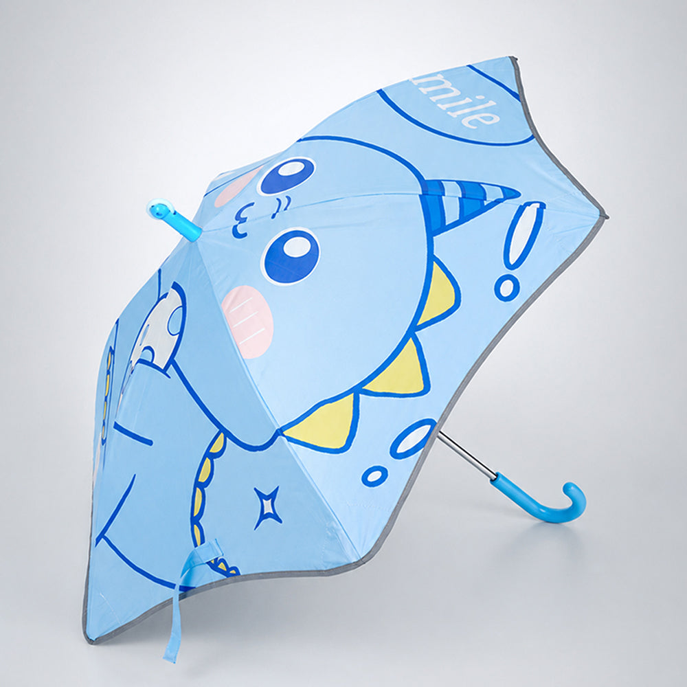 Wheel style Blue Cute Dino Printed UPF 50+ Kids-Umbrella-5-10Y