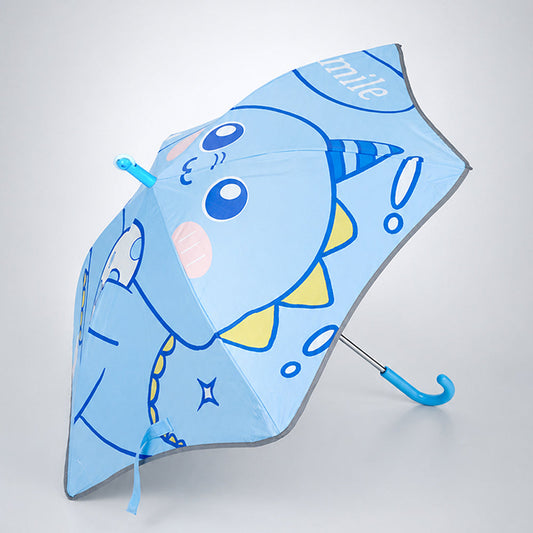 Wheel style Blue Cute Dino Printed UPF 50+ Kids-Umbrella-5-10Y
