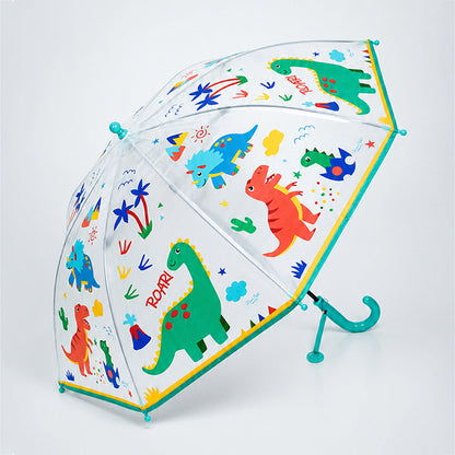 Dinoland Transparent Green Umbrella for Toddlers & Kids