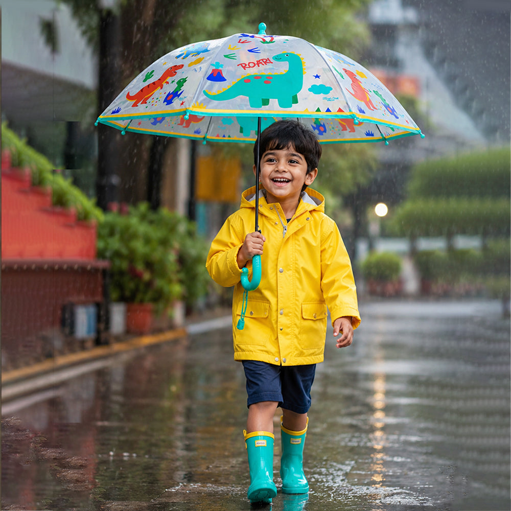 Dinoland Transparent Green Umbrella for Toddlers & Kids