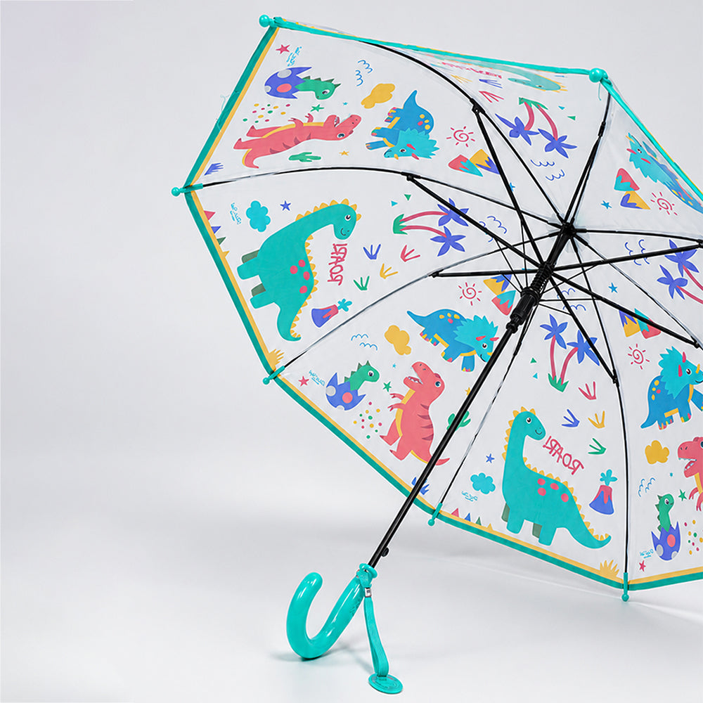 Dinoland Transparent Green Umbrella for Toddlers & Kids