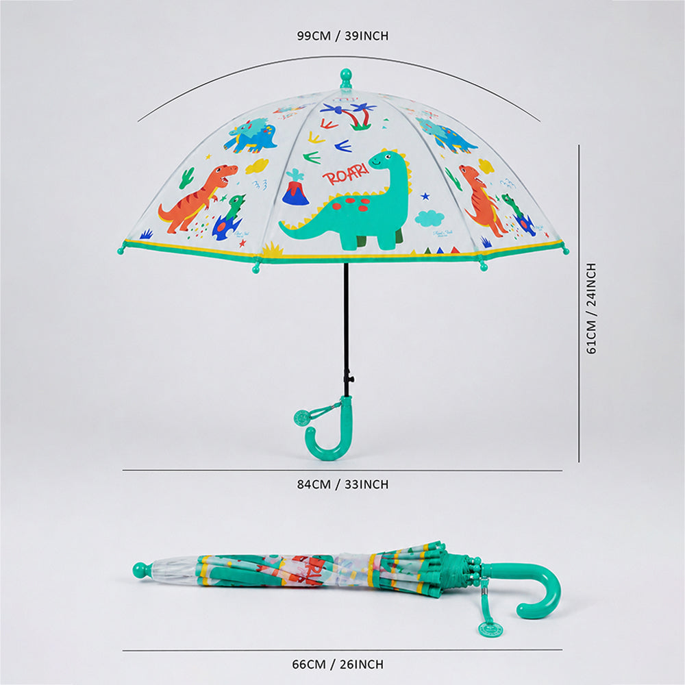 Dinoland Transparent Green Umbrella for Toddlers & Kids