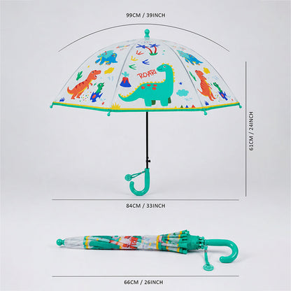 Dinoland Transparent Green Umbrella for Toddlers & Kids
