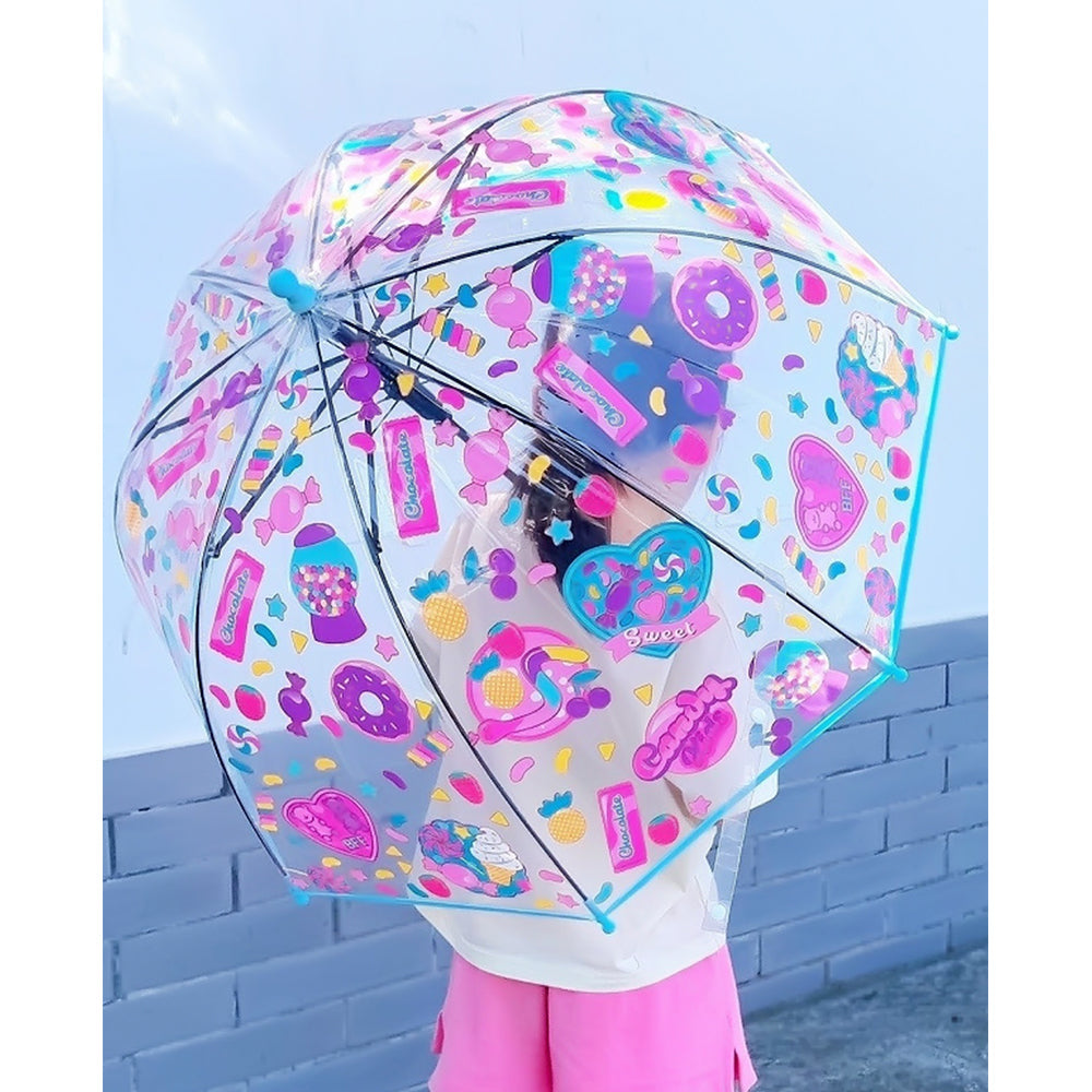 Sweet Candy theme Dome style Transparent Umbrella for Kids, 1-5years - Little Surprise Box