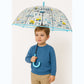 Light Blue Dome style construction theme Transparent Umbrella for Kids, 1-5years - Little Surprise Box
