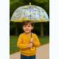 Yellow Dome style construction theme Transparent Umbrella for Kids, 1-5years - Little Surprise Box