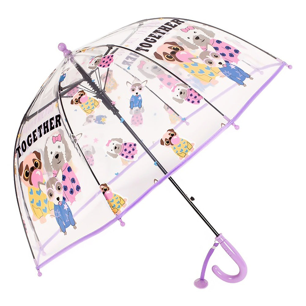 Puppy Family theme Dome style Transparent Umbrella for Kids, 1-5years - Little Surprise Box
