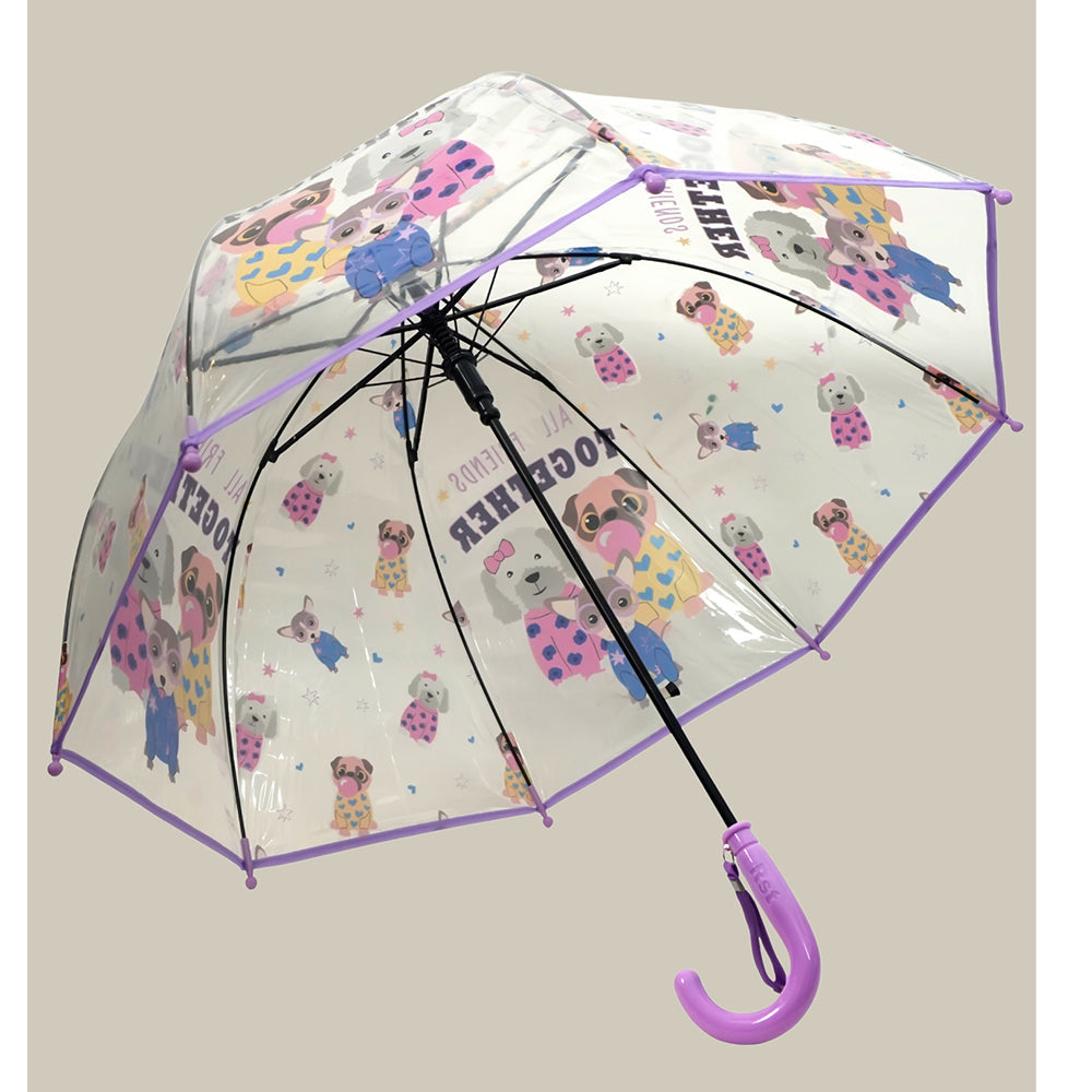 Puppy Family theme Dome style Transparent Umbrella for Kids, 1-5years - Little Surprise Box