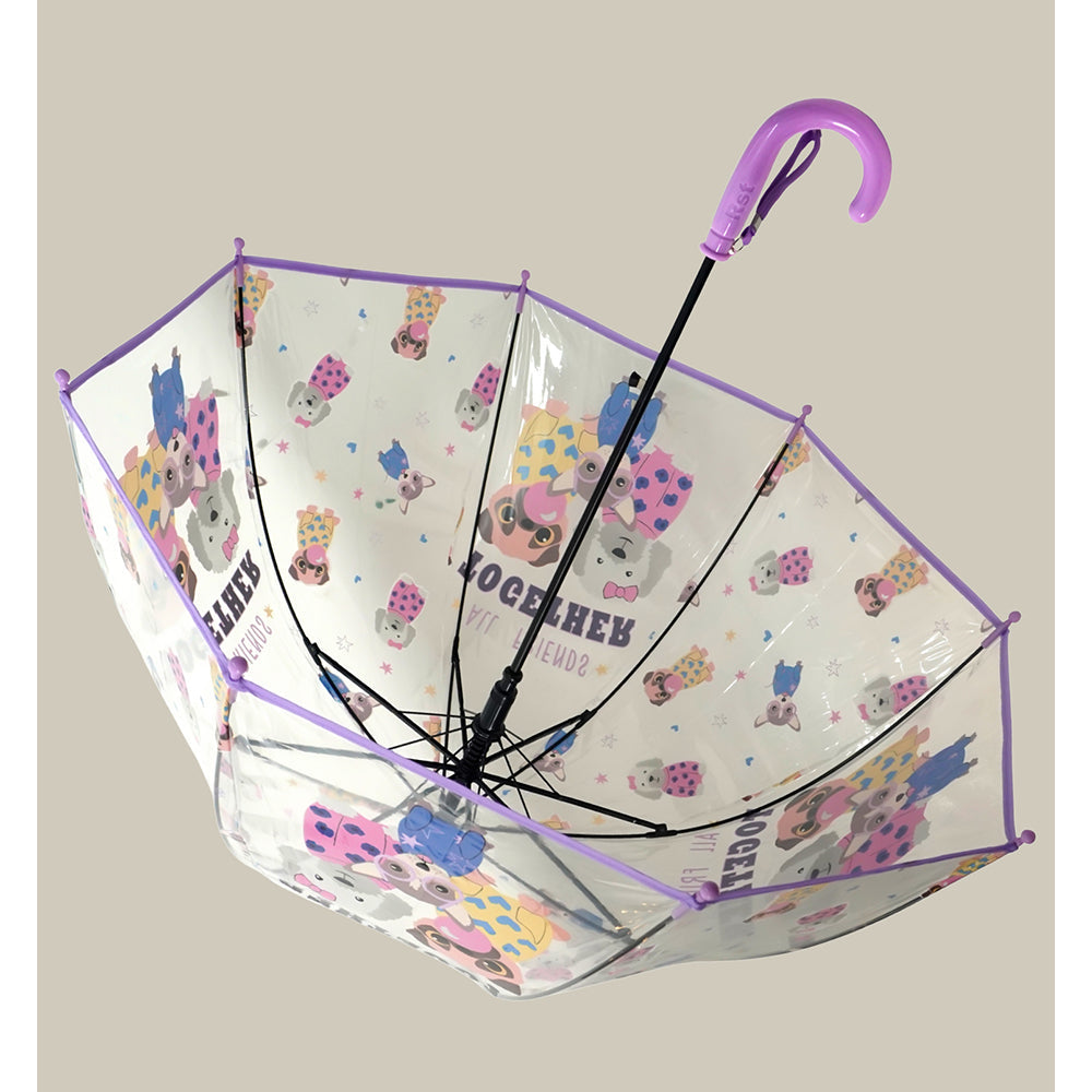 Puppy Family theme Dome style Transparent Umbrella for Kids, 1-5years - Little Surprise Box