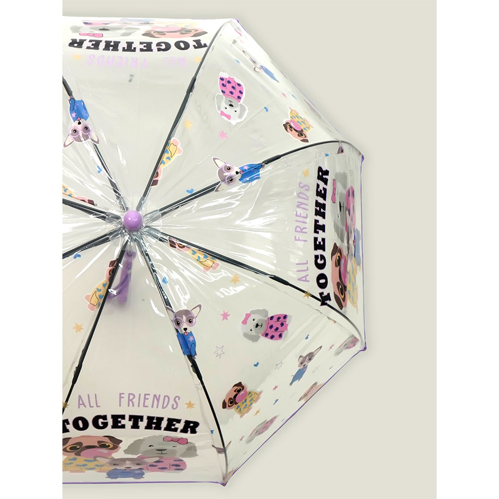 Puppy Family theme Dome style Transparent Umbrella for Kids, 1-5years - Little Surprise Box