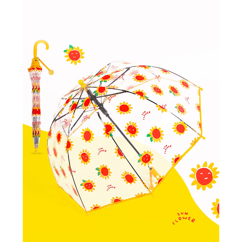 Sunflower theme Dome style Transparent Umbrella for Kids, 1-5years - Little Surprise Box