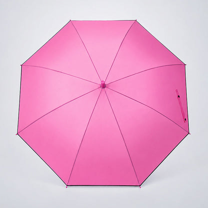 Fuchsia Pink Black Border Solid Umbrella for Adults & Teens