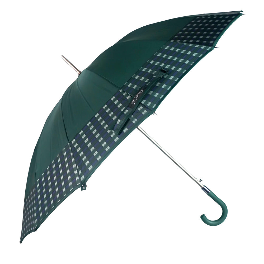 Bottle Green Checks Large Canopy Size Umbrella for Adults - Little Surprise Box