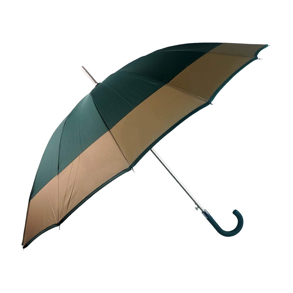 Dark Green with Brown Border Large Canopy Size Umbrella for Adults - Little Surprise Box