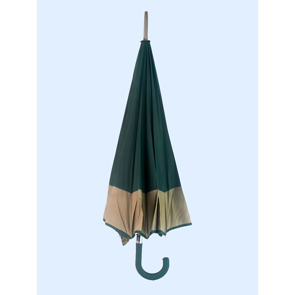 Dark Green with Brown Border Large Canopy Size Umbrella for Adults - Little Surprise Box