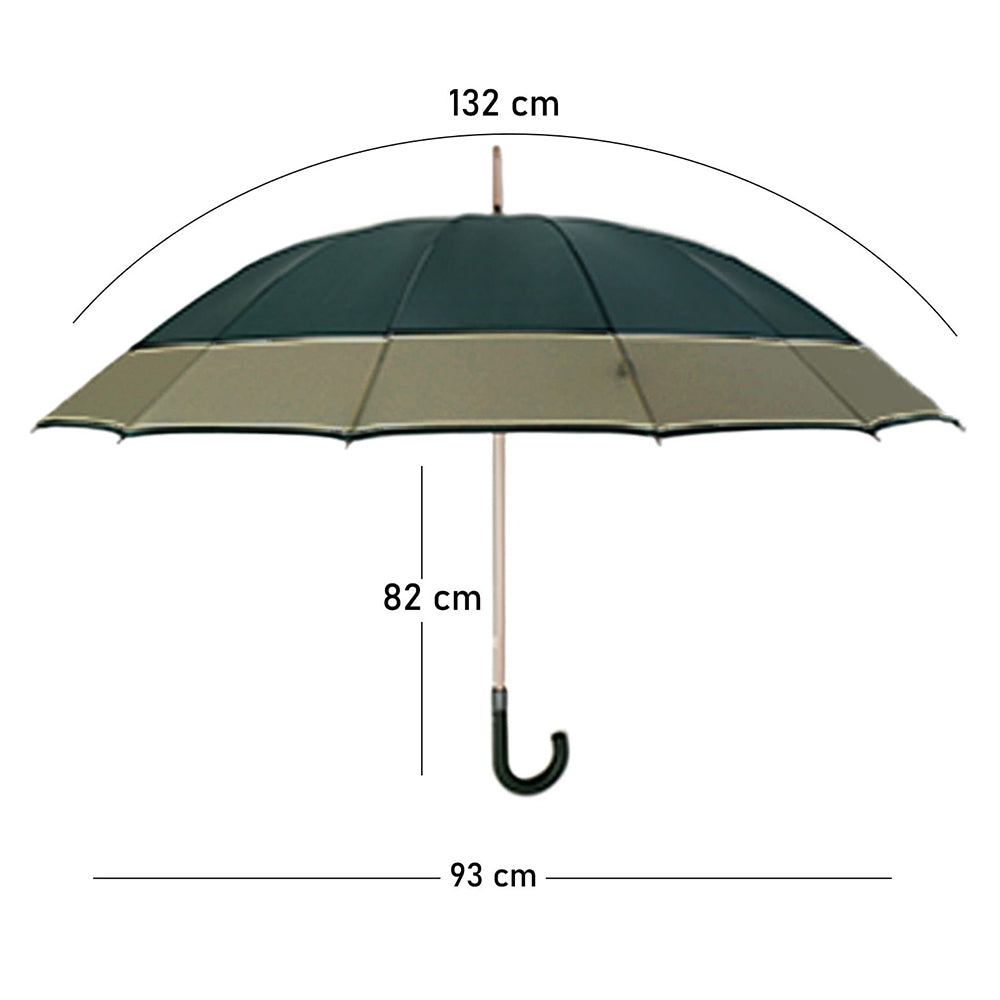 Dark Green with Brown Border Large Canopy Size Umbrella for Adults - Little Surprise Box