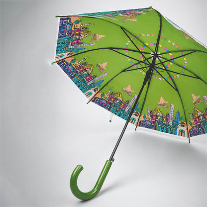 Green Mexico Landmark Print Umbrella for Teens & Adults