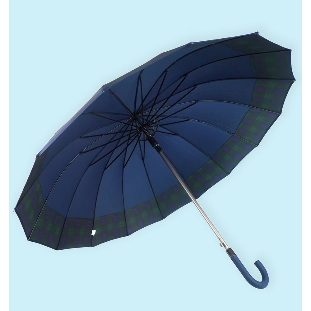 Navy And Black Checks Large Canopy Size Umbrella for Adults - Little Surprise Box