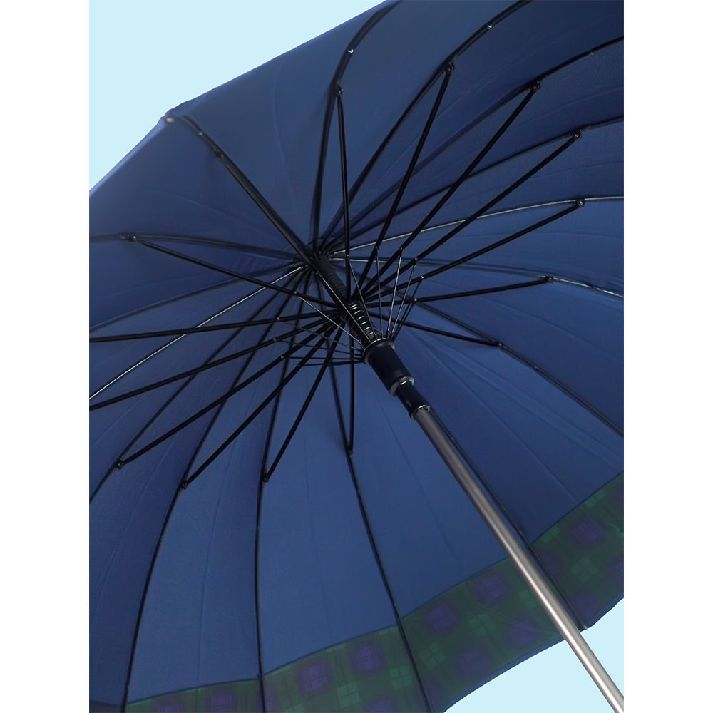 Navy And Black Checks Large Canopy Size Umbrella for Adults - Little Surprise Box