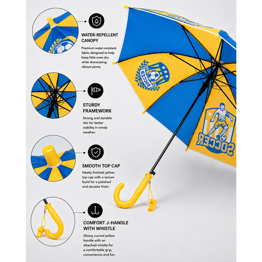 Soccer League Print Umbrella for Kids,5yrs-10yrs