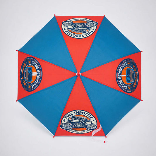 Vintage Motorcycle Print Umbrella for Kids,5yrs -10yrs