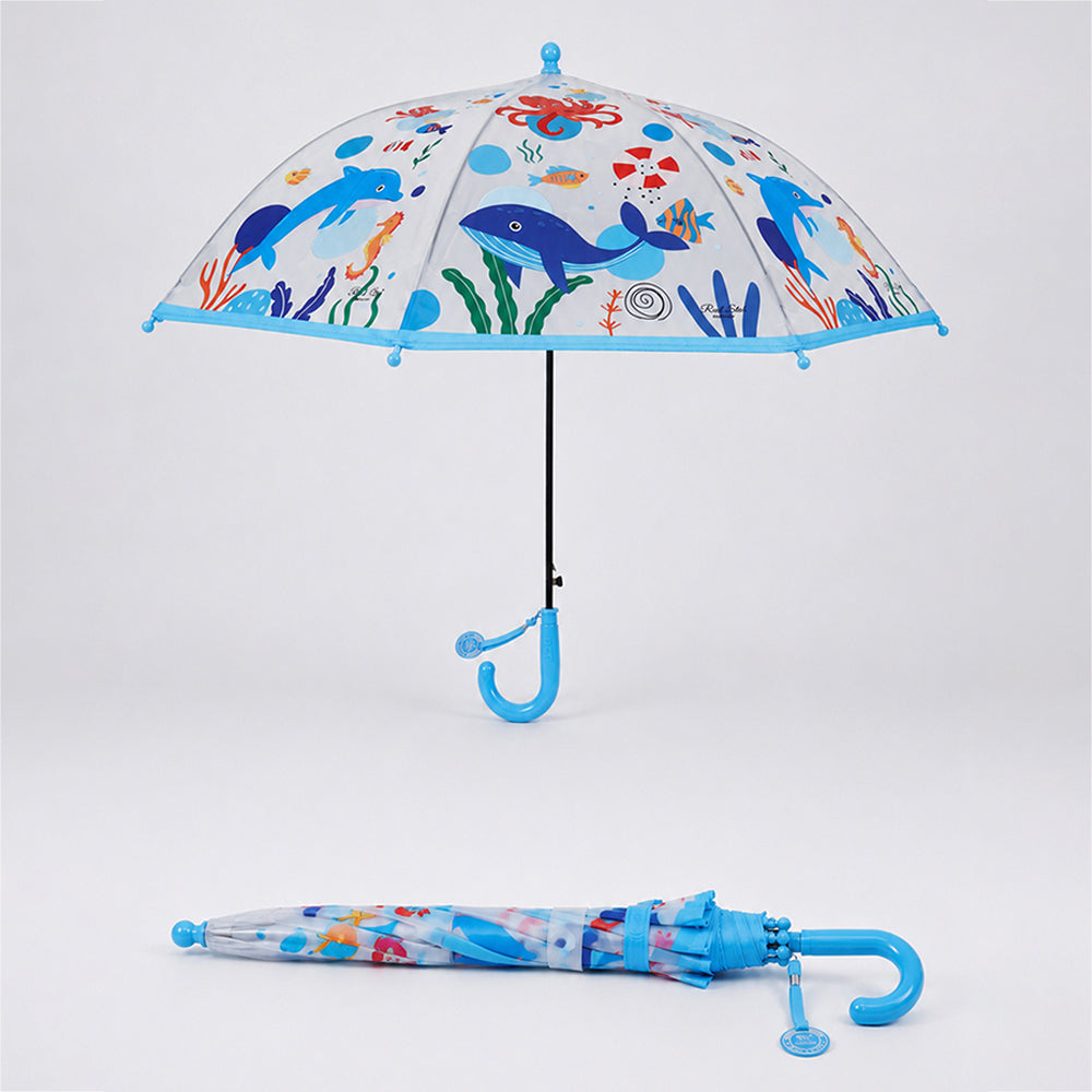 Sea Octopus Theme Transparent Umbrella for Toddlers & Kids