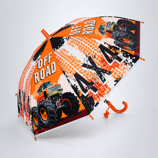 Off-Road Monster Truck Print Umbrella for Kids,5yrs - 10yrs