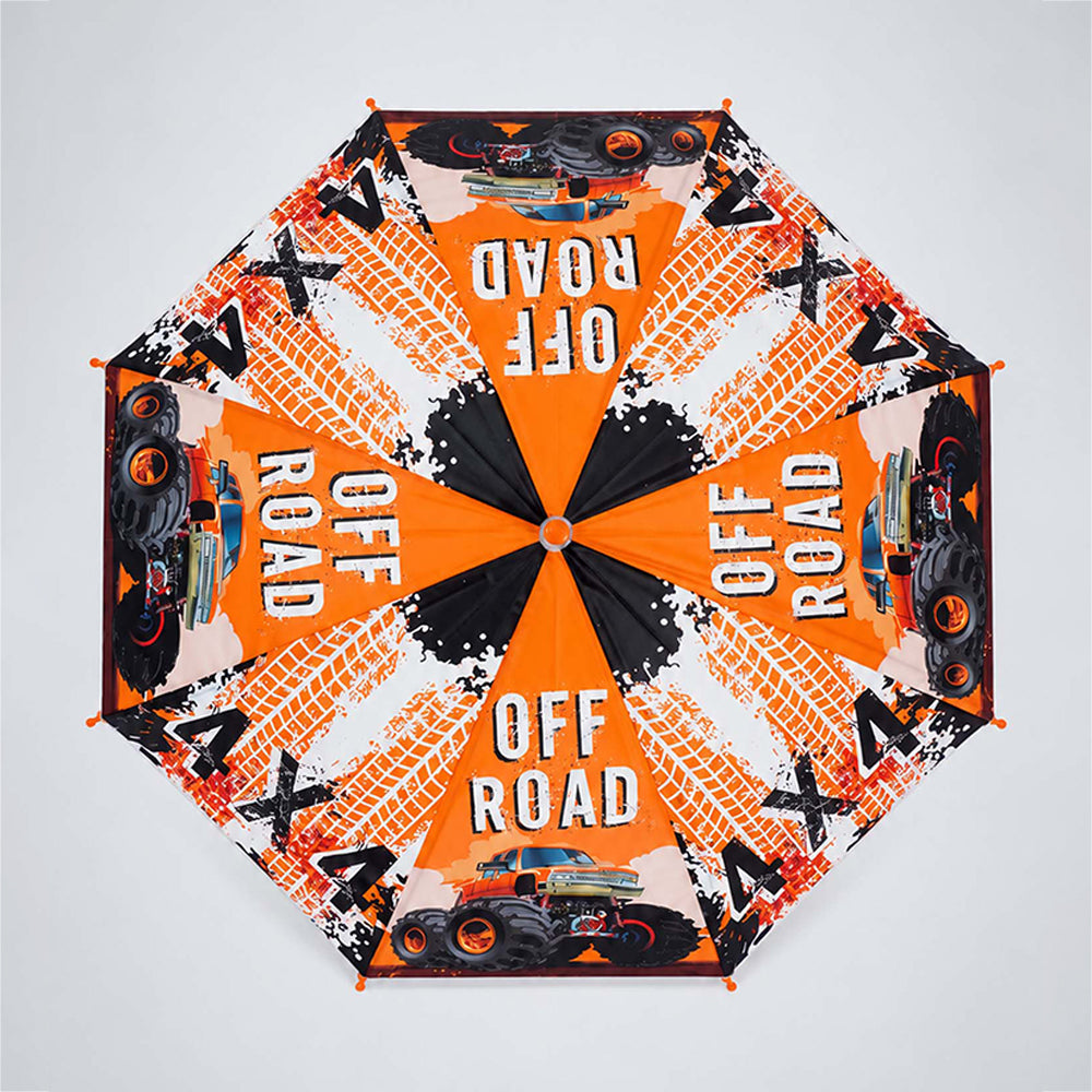 Off-Road Monster Truck Print Umbrella for Kids,5yrs - 10yrs