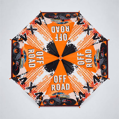 Off-Road Monster Truck Print Umbrella for Kids,5yrs - 10yrs