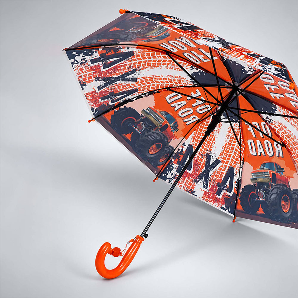 Off-Road Monster Truck Print Umbrella for Kids,5yrs - 10yrs
