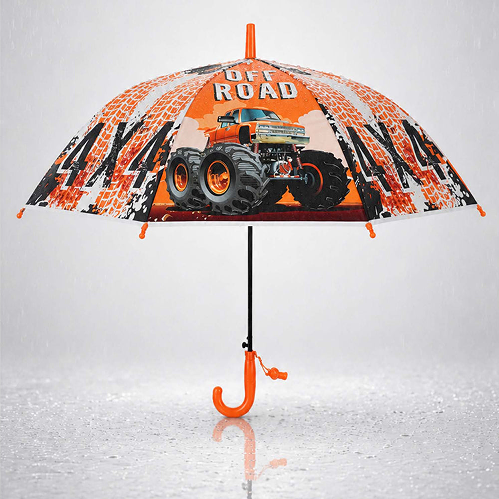 Off-Road Monster Truck Print Umbrella for Kids,5yrs - 10yrs