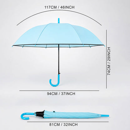 Pastel Blue Solid Black border Umbrella for Adults