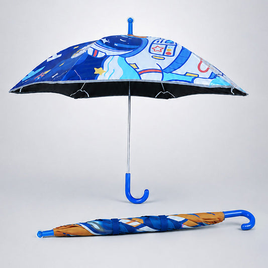 Wheel style Planet Space Astronaut Printed UPF 50+ Kids-Umbrella-5-10Y