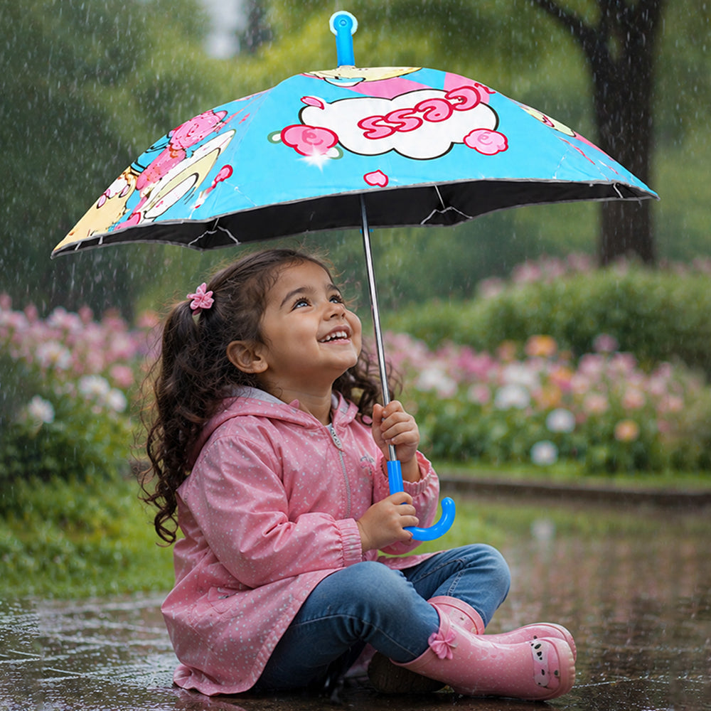 Wheel style Princess Girl Printed UPF 50+ Kids-Umbrella-5-10Y