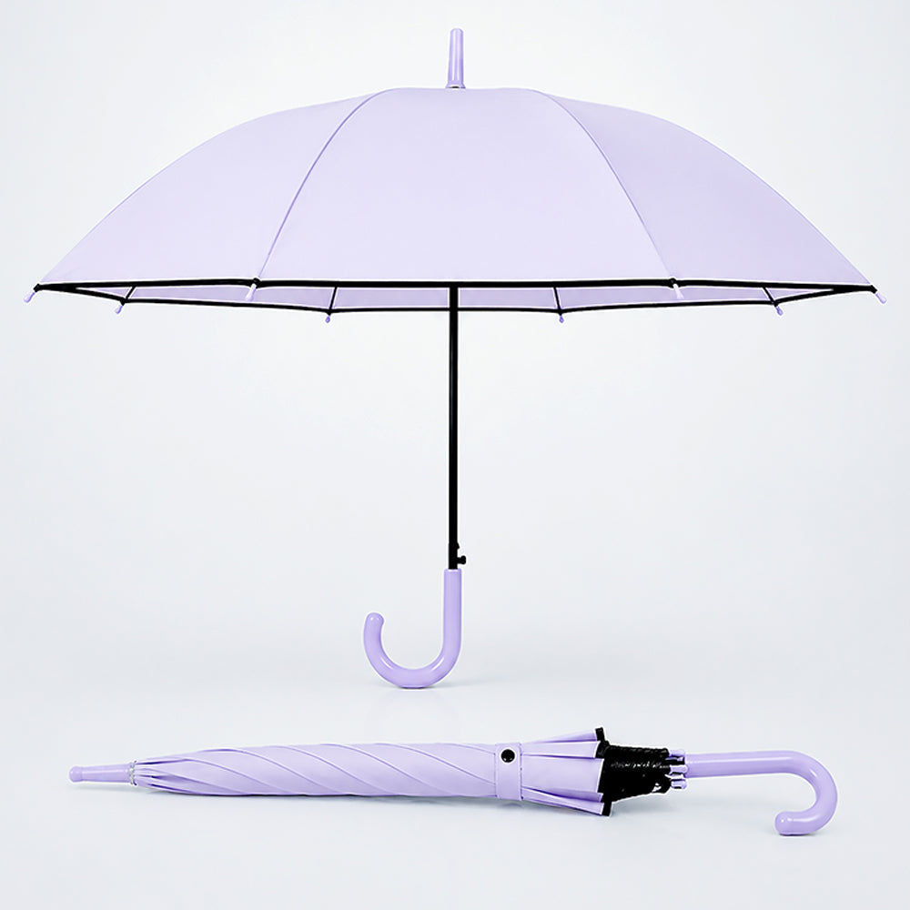 Purple Solid Black border Umbrella for Adults