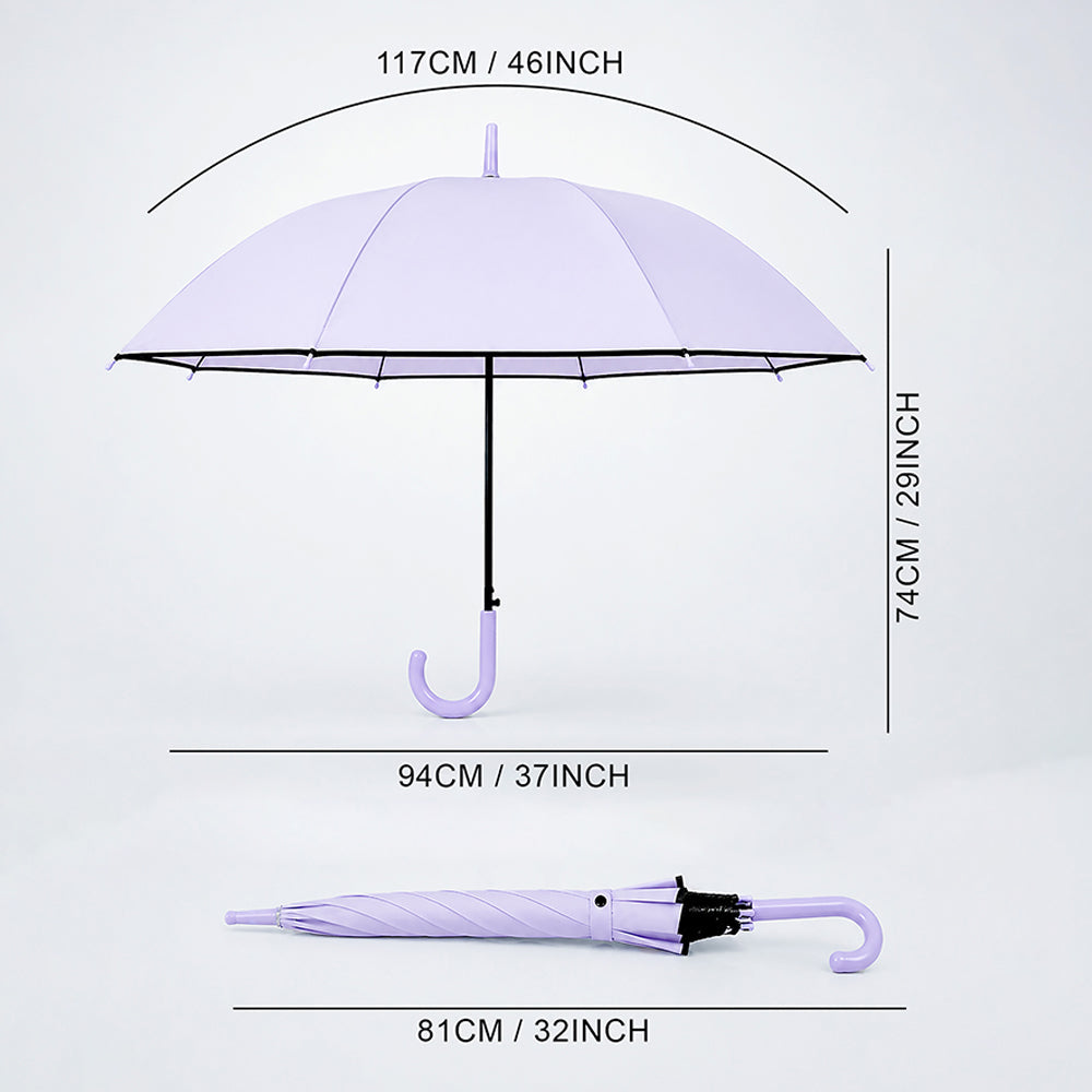 Purple Solid Black border Umbrella for Adults