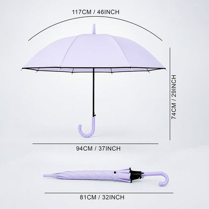 Purple Solid Black border Umbrella for Adults