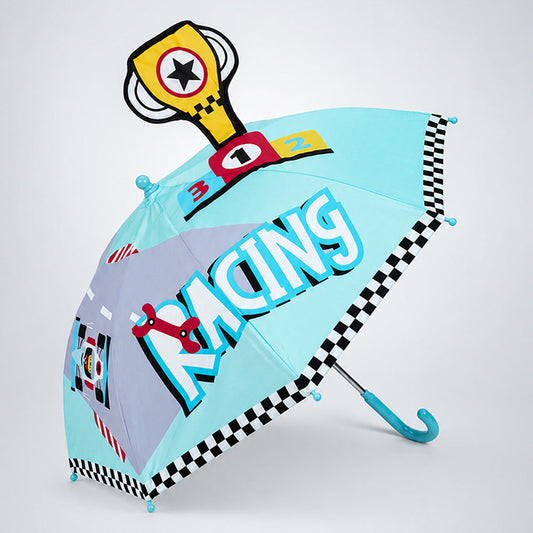 3D Trophy No.1 Racer Umbrella for Kids 3-8Y