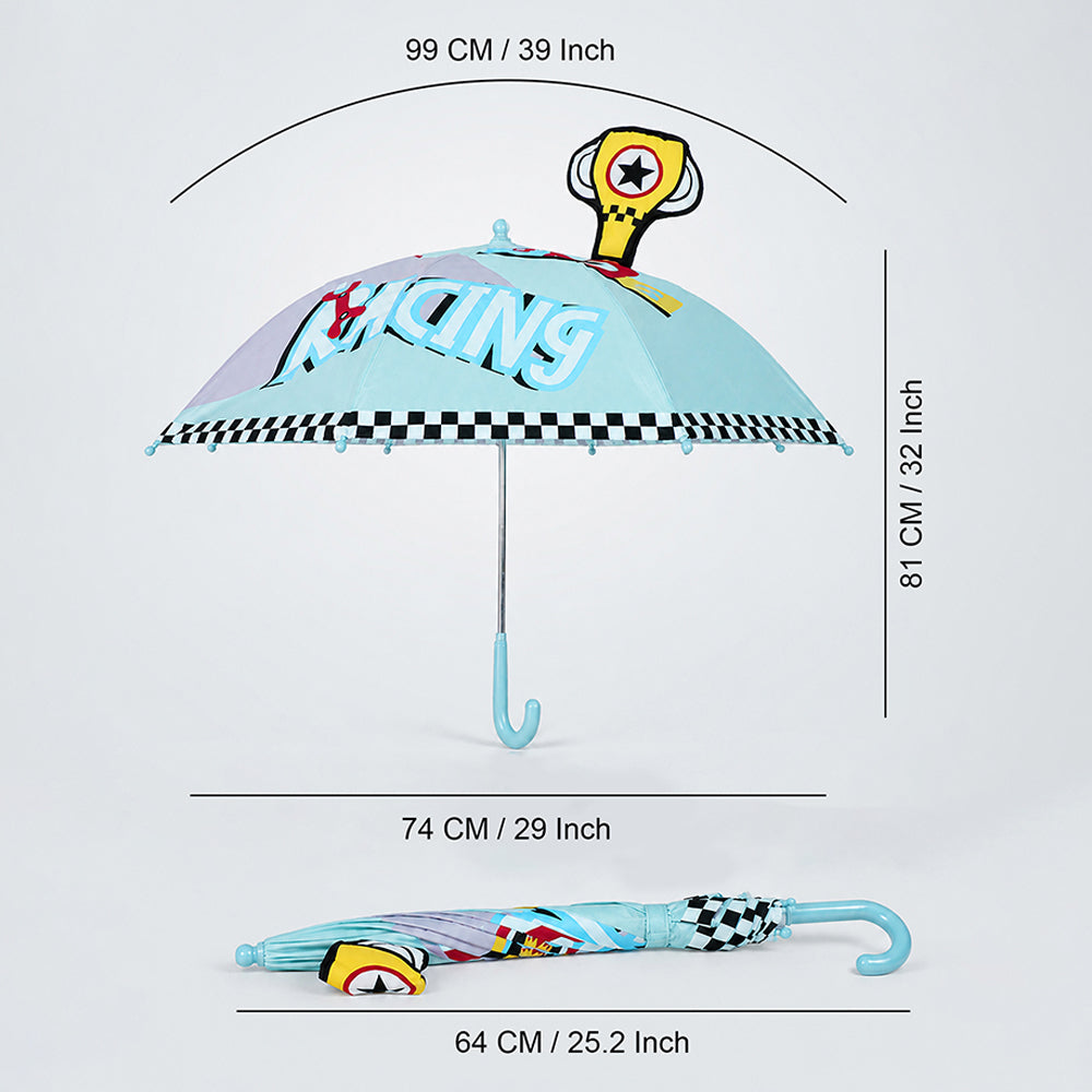 3D Trophy No.1 Racer Umbrella for Kids 3-8Y